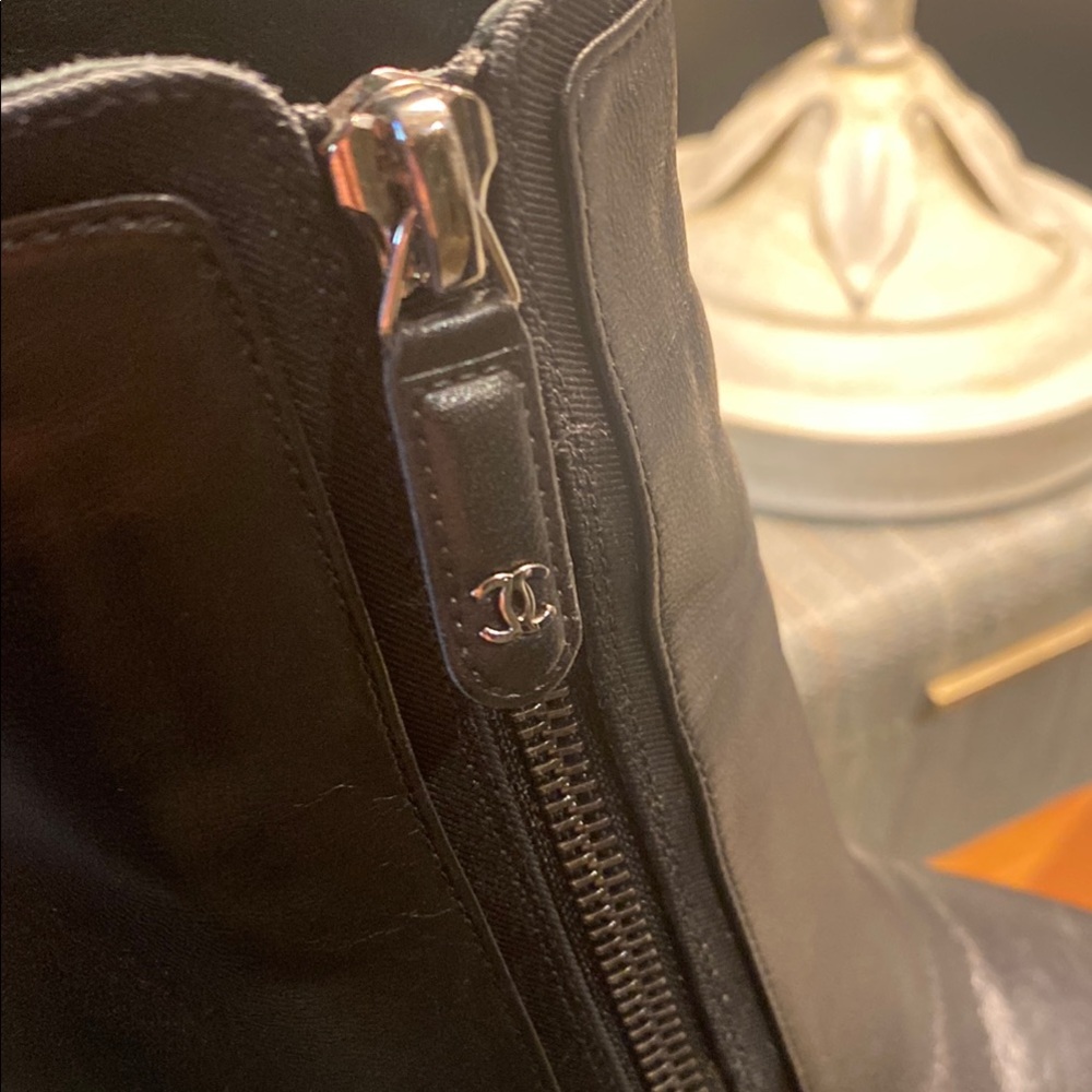 Chanel Black Leather Ankle Boots - Picture 10 of 17